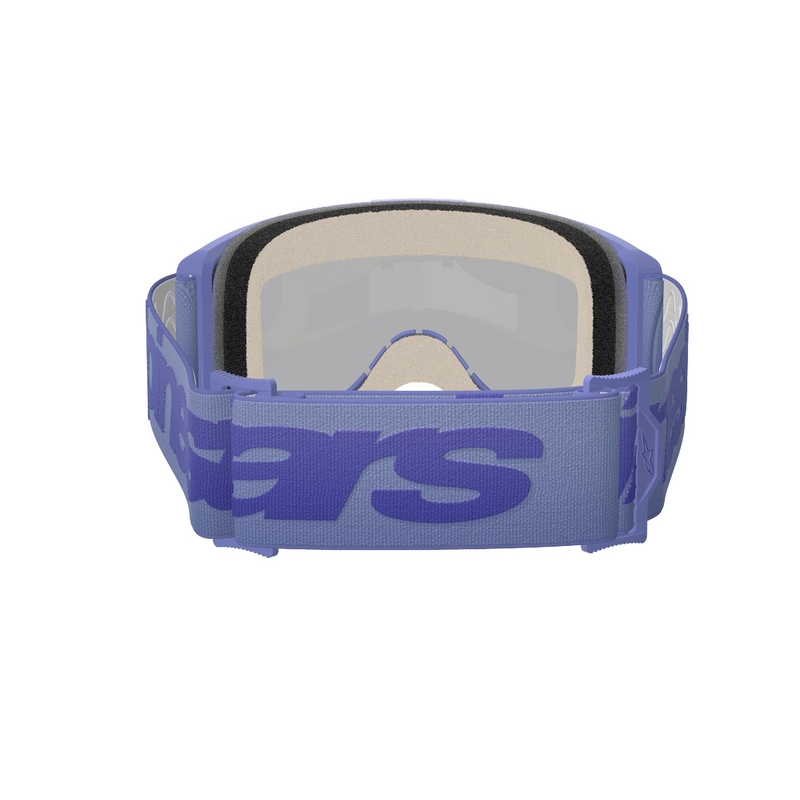 Lunettes de motocross Alpinestars Vision 5 Wordmark violet avec plexi bleu miroité