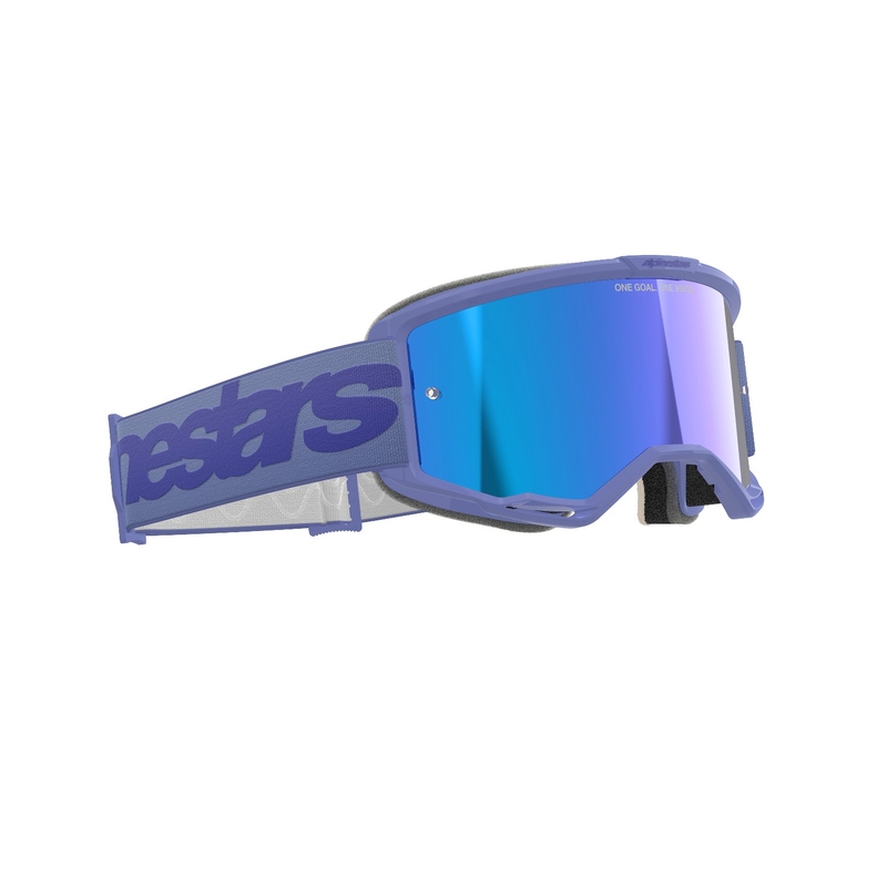 Lunettes de motocross Alpinestars Vision 5 Wordmark violet avec plexi bleu miroité