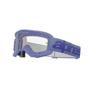 Lunettes de motocross Alpinestars Vision 5 Wordmark violet avec plexi transparent