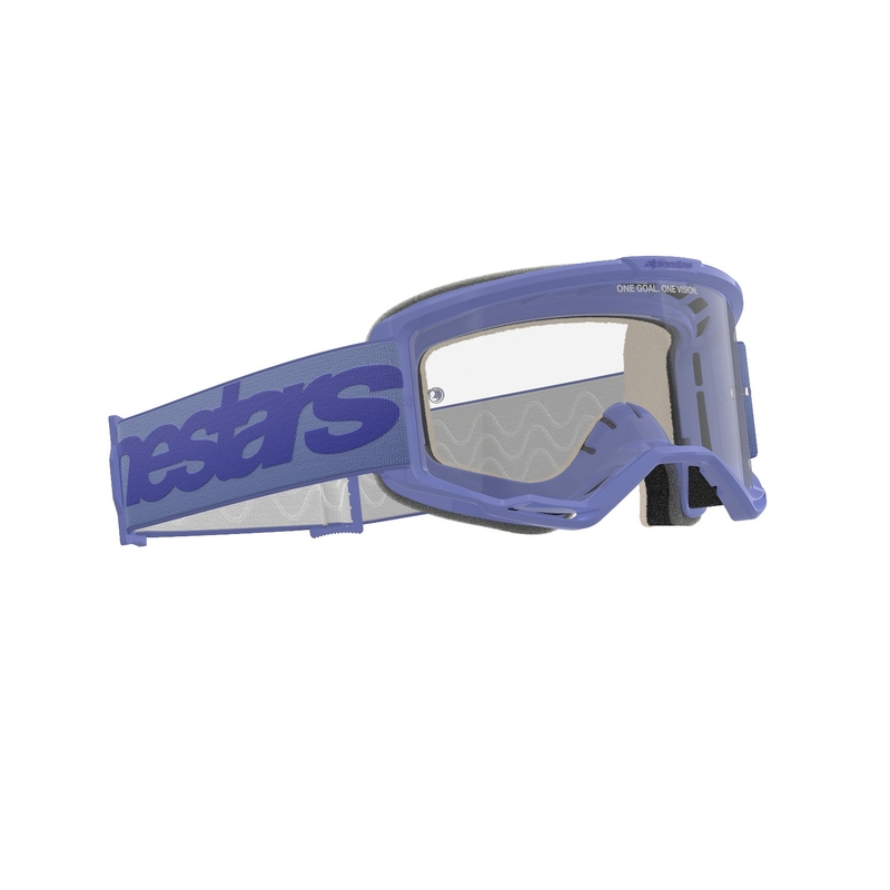 Lunettes de motocross Alpinestars Vision 5 Wordmark violet avec plexi transparent