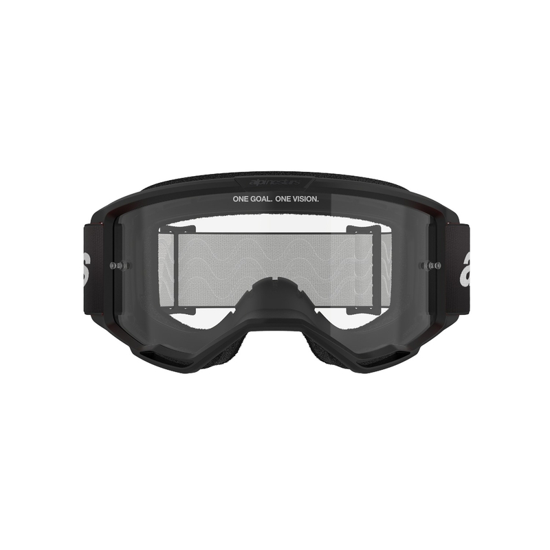 Lunettes de motocross Alpinestars Vision 3 Wordmark noir avec plexi transparent