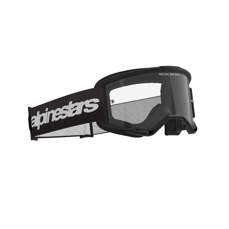 Lunettes de motocross Alpinestars Vision 3 Wordmark noir avec plexi transparent