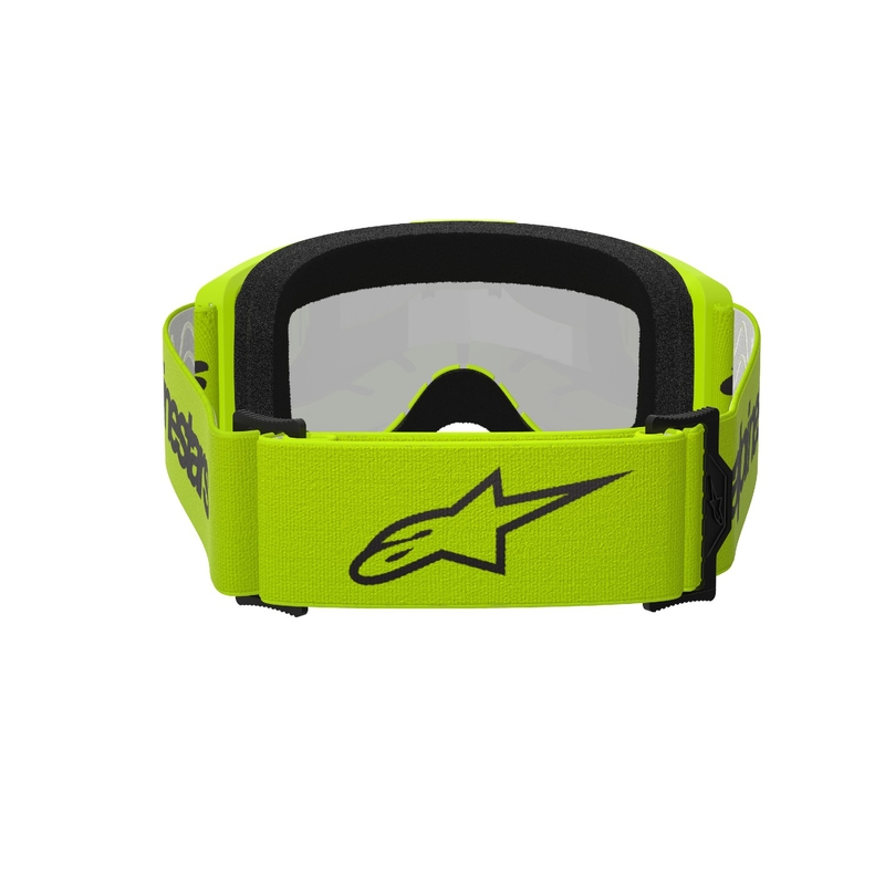 Lunettes de motocross Alpinestars Vision 3 Wordmark jaune fluo avec lentille radiale argentée