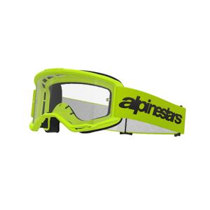 Lunettes de motocross Alpinestars Vision 3 Wordmark jaune fluo avec plexi transparent