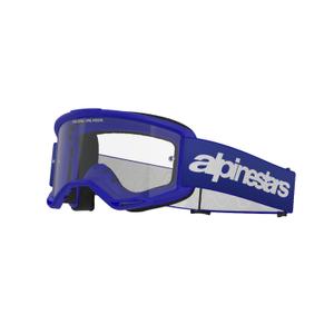 Lunettes de motocross Alpinestars Vision 3 Wordmark bleu avec plexi transparent