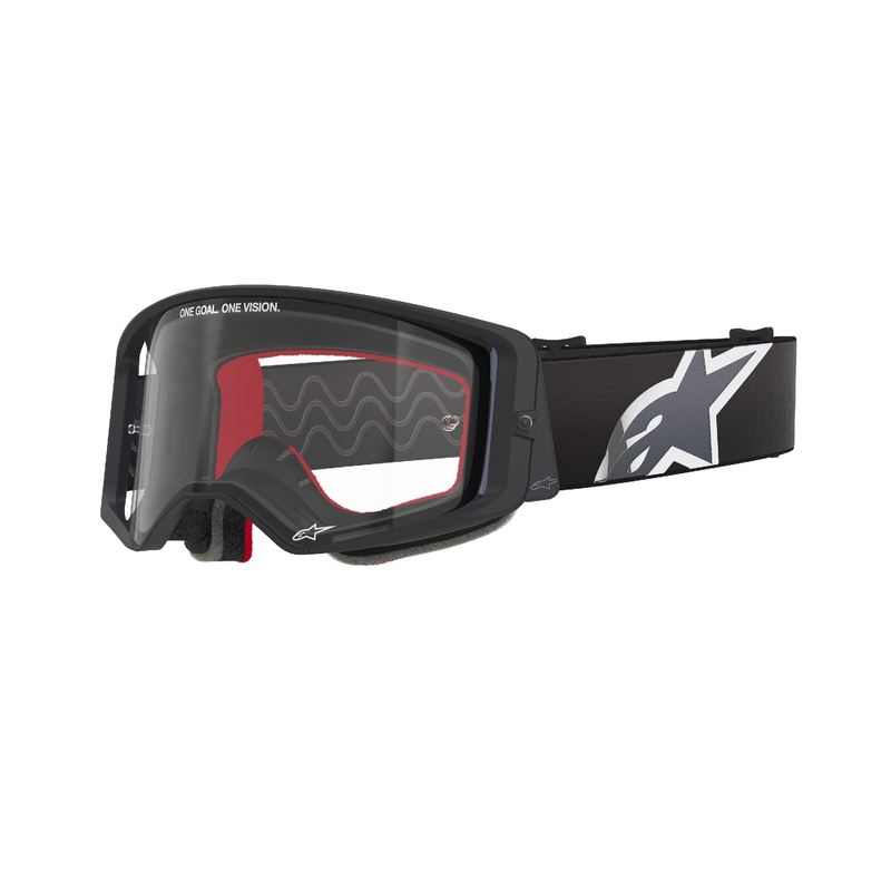 Lunettes de motocross Alpinestars Supertech Corp noires et grises avec oculaire transparent