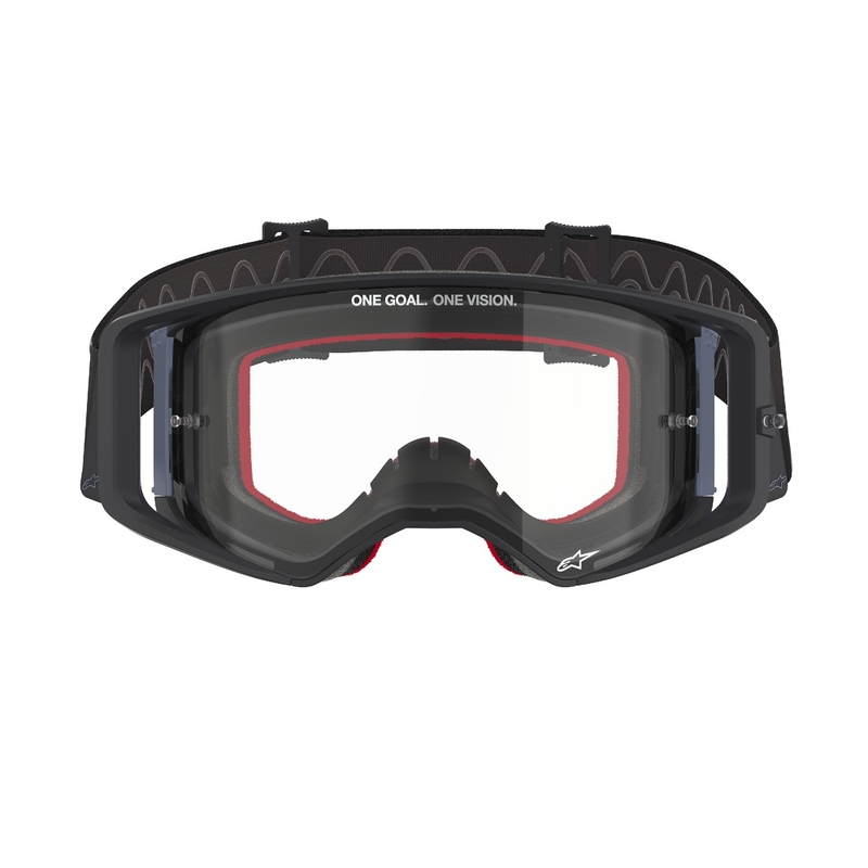 Lunettes de motocross Alpinestars Supertech Corp noires et grises avec oculaire transparent