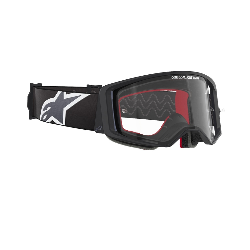 Lunettes de motocross Alpinestars Supertech Corp noires et grises avec oculaire transparent