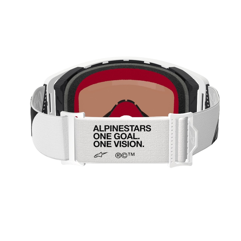 Lunettes de motocross Alpinestars Supertech Corp blanches avec verres argentés miroités