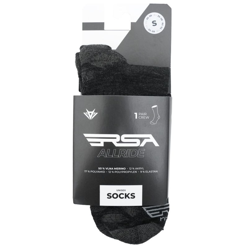 Chaussettes basses RSA Allride Merino gris foncé