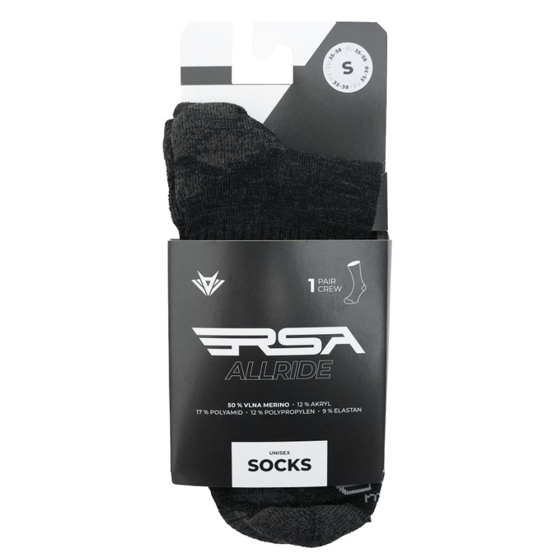Chaussettes RSA Allride Merino gris foncé