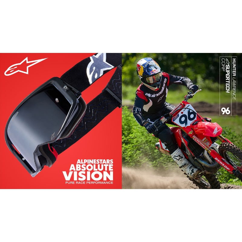 Lunettes de motocross Alpinestars Supertech Stream bleu avec lentille bleue réfléchissante