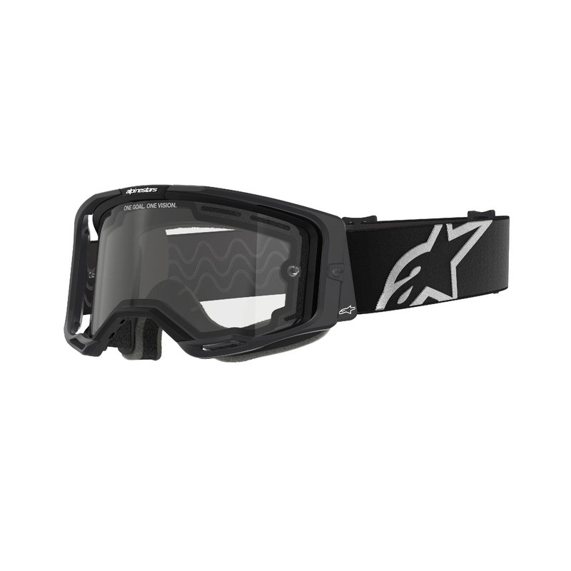Lunettes de motocross Alpinestars Vision 8 Corp noires avec double lentille antibuée transparente