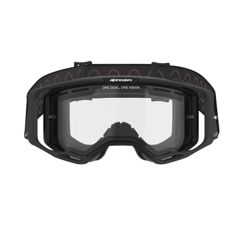 Lunettes de motocross Alpinestars Vision 8 Corp noires avec double lentille antibuée transparente
