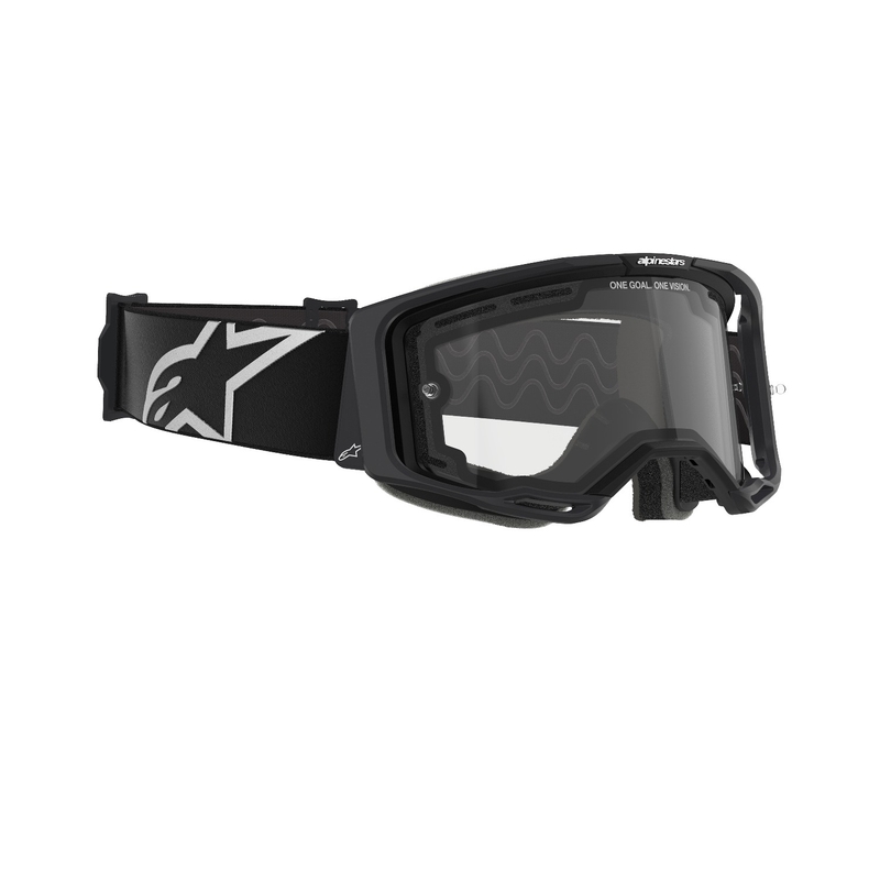 Lunettes de motocross Alpinestars Vision 8 Corp noires avec double lentille antibuée transparente