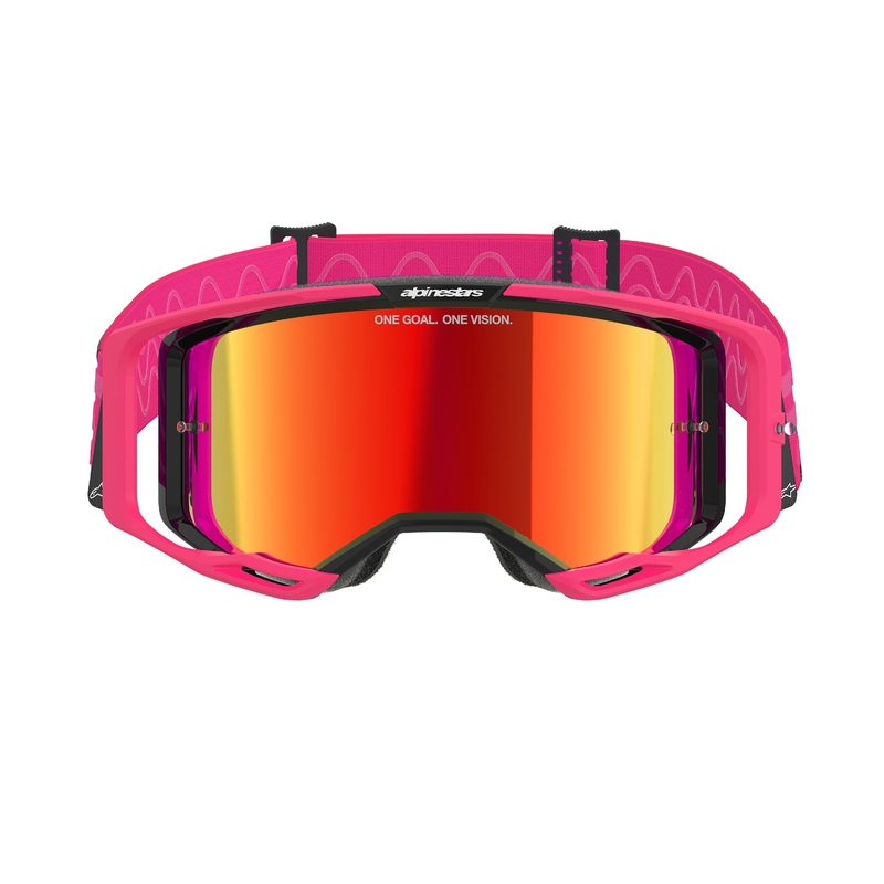 Alpinestars Vision 8 Corp Motocross Goggles pink with mirrored red lens