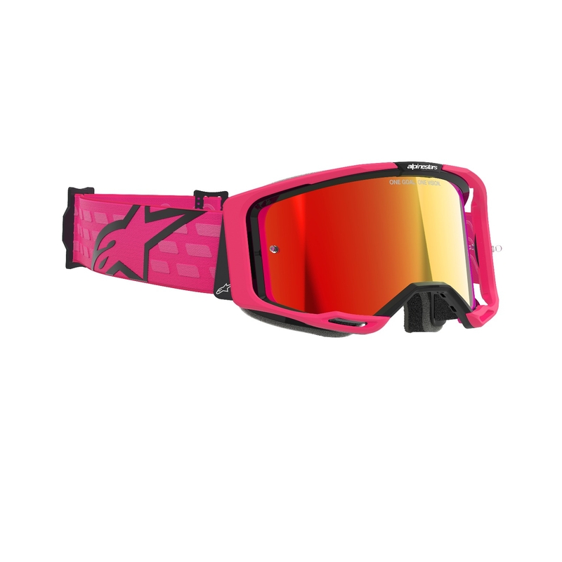 Alpinestars Vision 8 Corp Motocross Goggles pink with mirrored red lens