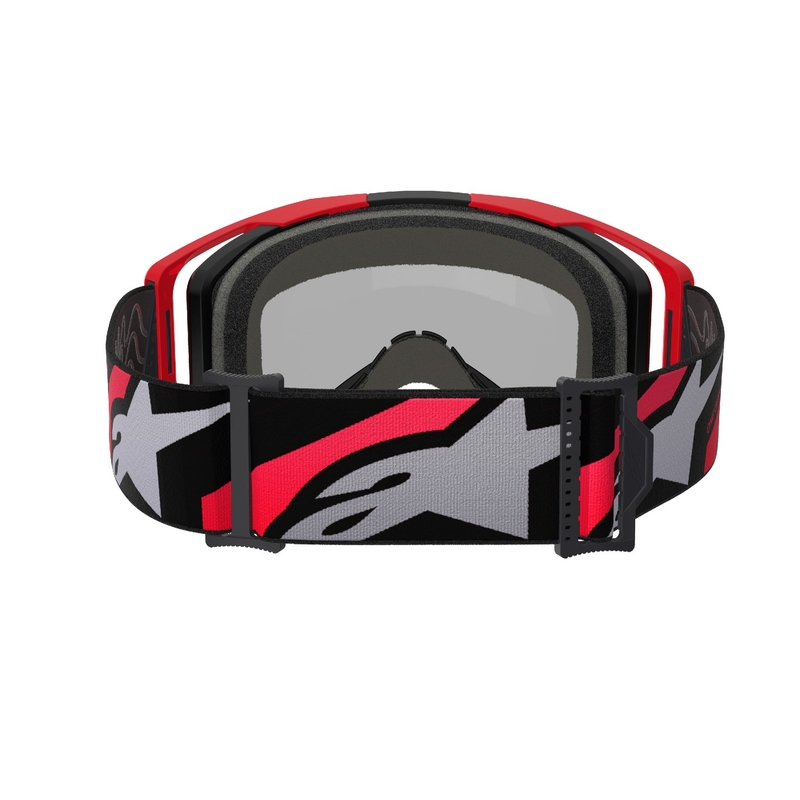 Lunettes de motocross Alpinestars Vision 8 Luar rouge et noir avec lentille argentée réfléchissante