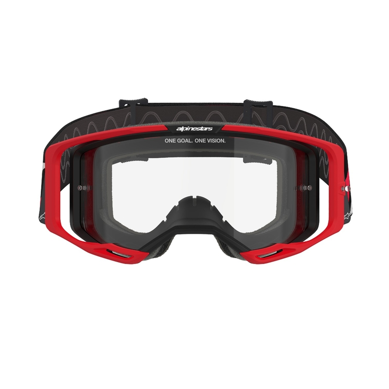 Lunettes de motocross Alpinestars Vision 8 Luar rouge et noir avec écran transparent
