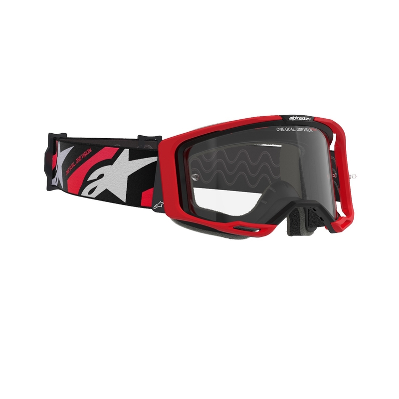 Lunettes de motocross Alpinestars Vision 8 Luar rouge et noir avec écran transparent