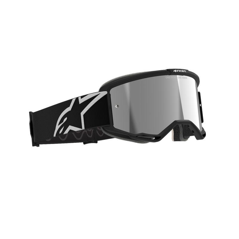 Lunettes de motocross Alpinestars Vision 5 Corp noires avec lentilles argentées miroitées