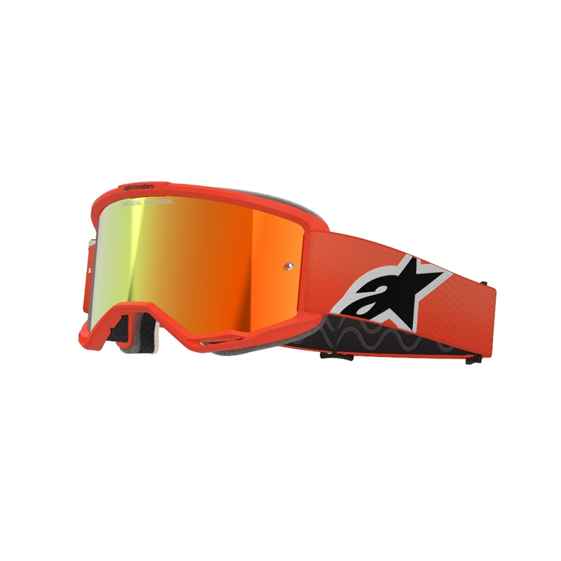 Lunettes de motocross Alpinestars Vision 5 Corp orange avec lentilles rouges miroitées
