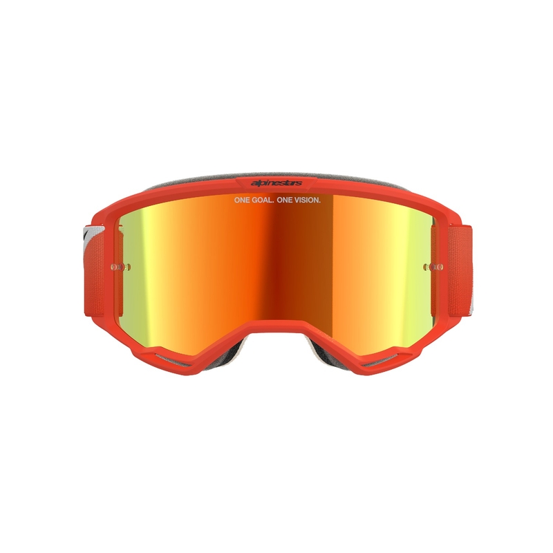 Lunettes de motocross Alpinestars Vision 5 Corp orange avec lentilles rouges miroitées