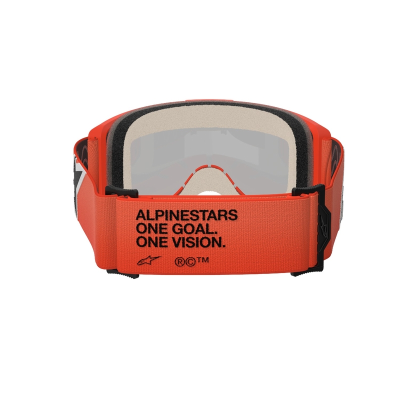 Lunettes de motocross Alpinestars Vision 5 Corp orange avec lentilles rouges miroitées