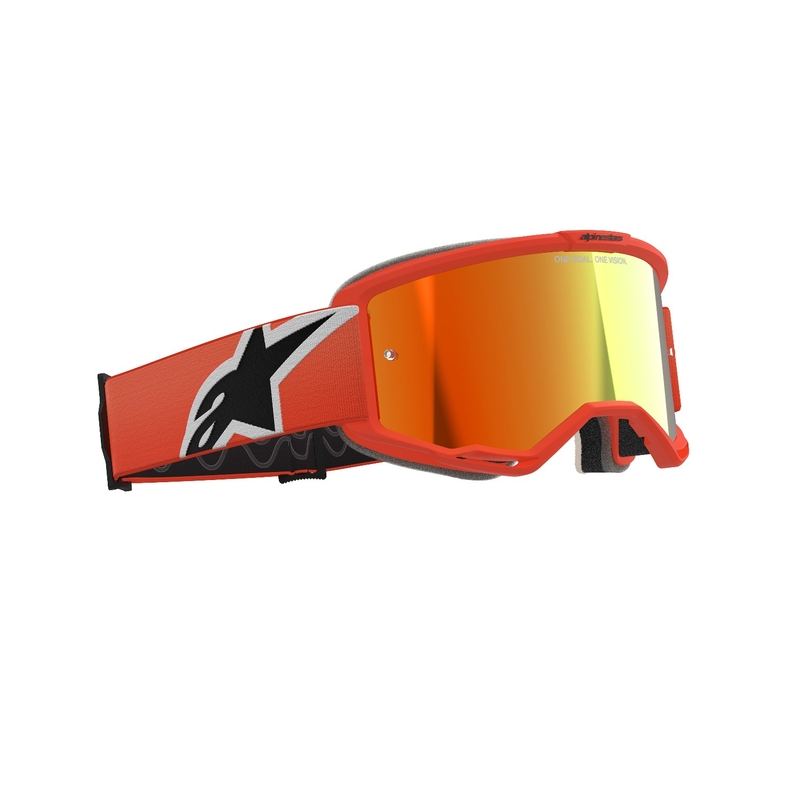 Lunettes de motocross Alpinestars Vision 5 Corp orange avec lentilles rouges miroitées