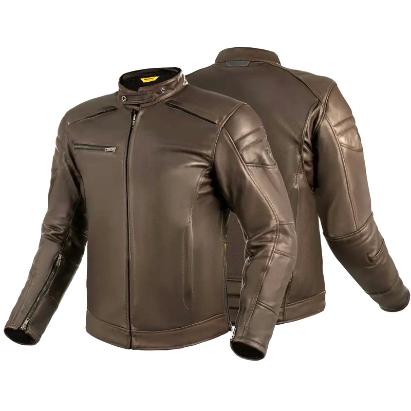 Veste de moto en cuir Shima Hunter+ 2.0 marron