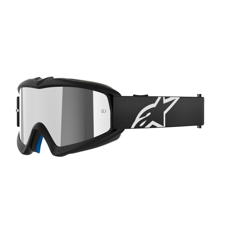 Alpinestars Vision Youth Corp kids motocross goggles black with mirrored silver lens