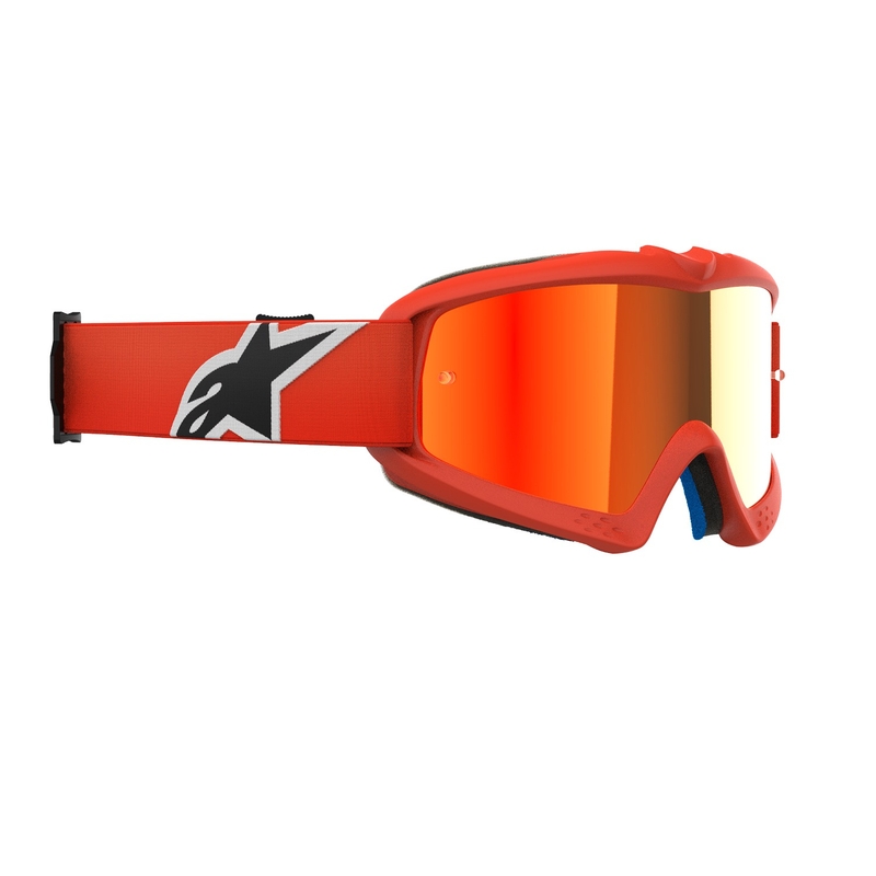 Alpinestars Vision Youth Corp kids motocross goggles orange with mirrored red lens