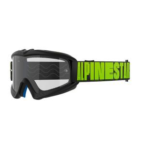 Lunettes de motocross Alpinestars Vision Youth Hollow noir-anthracite-jaune fluo avec écran transparent
