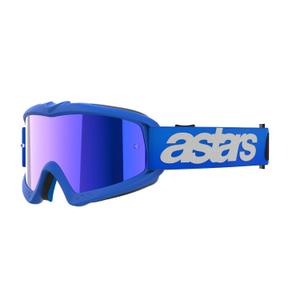 Alpinestars Vision Youth Blaze Blue Kids Motocross Goggles with Mirrored Blue Lens (Lunettes de Motocross pour Enfants Blaze Bleu avec Oculaire Bleu Miroir)