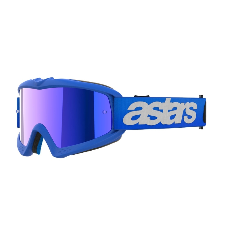Alpinestars Vision Youth Blaze Blue Kids Motocross Goggles with Mirrored Blue Lens (Lunettes de Motocross pour Enfants Blaze Bleu avec Oculaire Bleu Miroir)