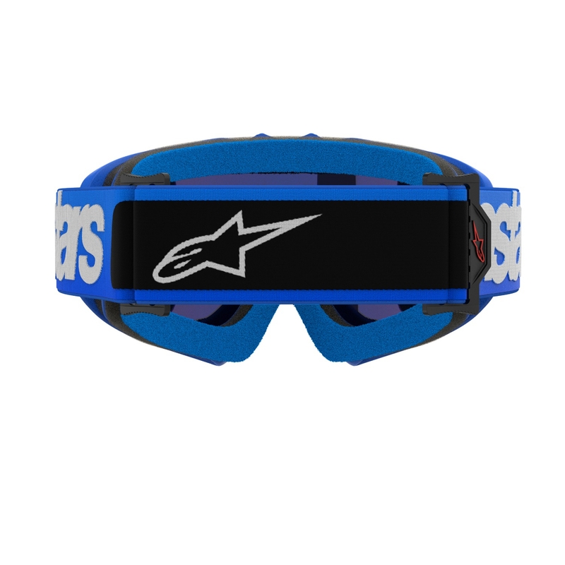 Alpinestars Vision Youth Blaze Blue Kids Motocross Goggles with Mirrored Blue Lens (Lunettes de Motocross pour Enfants Blaze Bleu avec Oculaire Bleu Miroir)