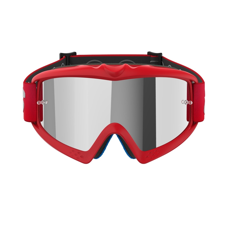 Lunettes de motocross Alpinestars Vision Youth Blaze rouge pour enfants avec lentilles argentées miroitées