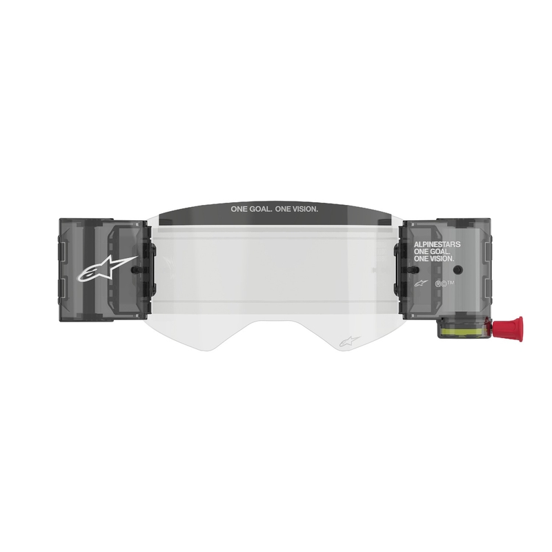 Jeu de remplacement Alpinestars Roll-Off Wide Vision pour lunettes Supertech plexiglas clair avec picots pour les glissières d'arrachage