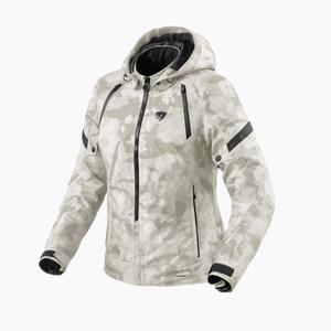 Veste de moto Revit Flare 3 H2O camo gris et blanc pour femme