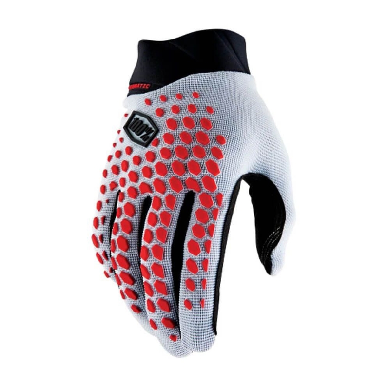 Gants de motocross 100% Geomatic gris-rouge
