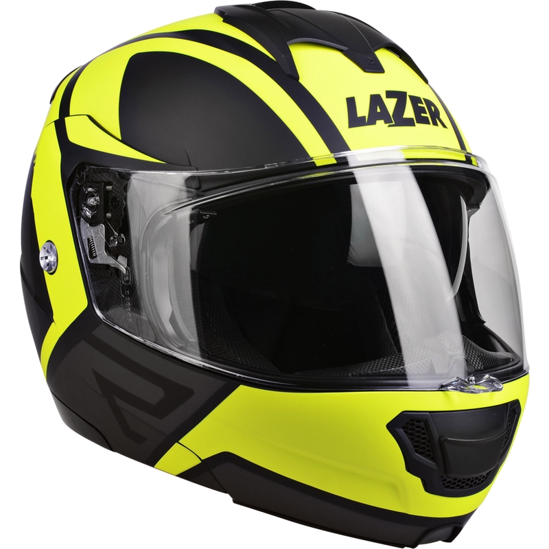 Vyklápécí pŕilba na motorku Lazer Lugano Z-Generation černo-fluo žlutá