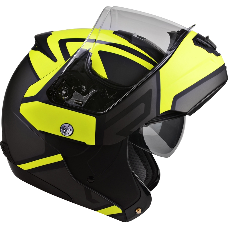 Vyklápécí pŕilba na motorku Lazer Lugano Z-Generation černo-fluo žlutá