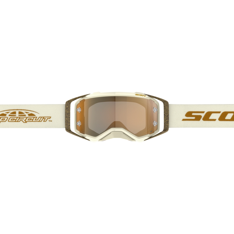 Lunettes de moto-cross SCOTT Prospect PRO Circuit AMP beige-marron avec plexi doré