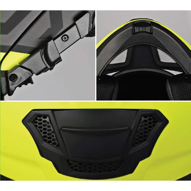 Vyklápécí pŕilba na motorku Lazer Lugano Z-Generation černo-fluo žlutá