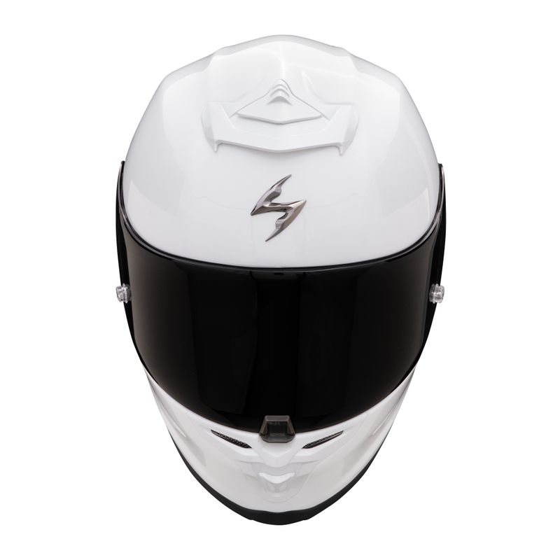 Casque moto intégral Scorpion EXO-R1 EVO AIR FIM Racing #1 Solid Pearl White
