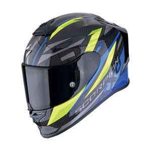 Casque moto intégral Scorpion EXO-R1 EVO CARBON AIR RUNNER noir-bleu-jaune fluo
