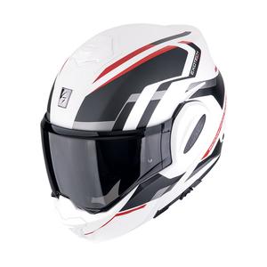 Casque moto pliable Scorpion EXO-TECH EVO FURIO mat blanc-noir-rouge