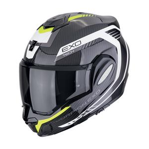 Casque moto pliable Scorpion EXO-TECH EVO CARBON COSY noir-jaune fluo