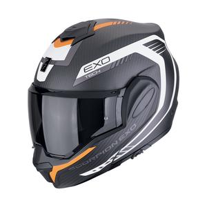 Casque moto pliable Scorpion EXO-TECH EVO CARBON COSY noir-orange mat