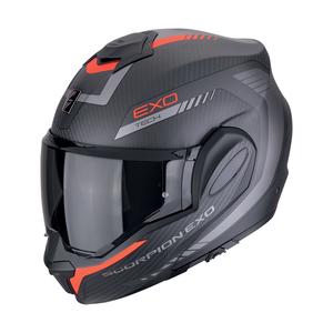 Casque moto pliable Scorpion EXO-TECH EVO CARBON COSY noir mat-rouge